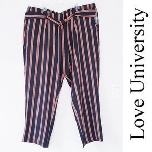 🛑 2 / $40 Sale! Love University Striped - Tie Waist Pants NWT